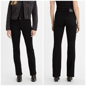 Levi's 725 High-Rise Stretch Black Denim Bootcut Stretch Jeans